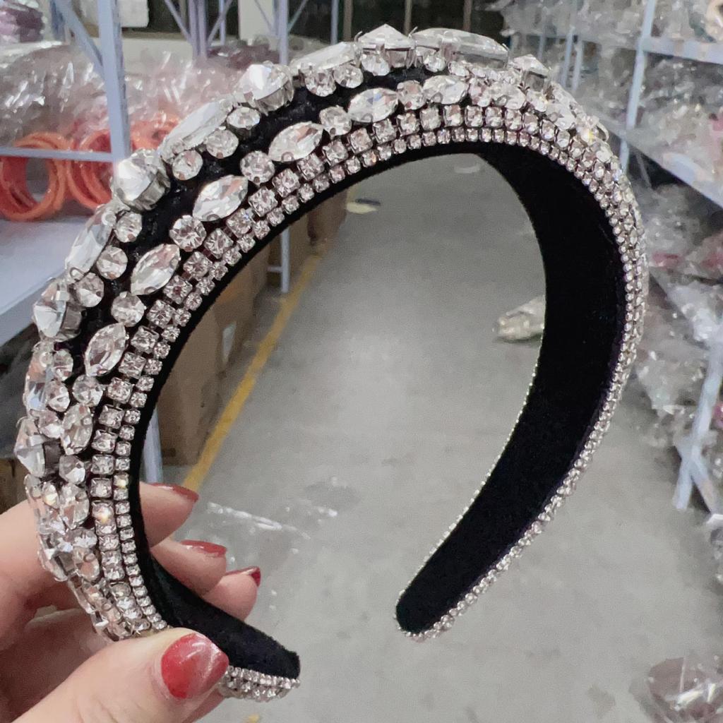 Damen Haarband mit eingelegter Farbe, Kristallschwamm, barock, breite Kante, Kopfbedeckung