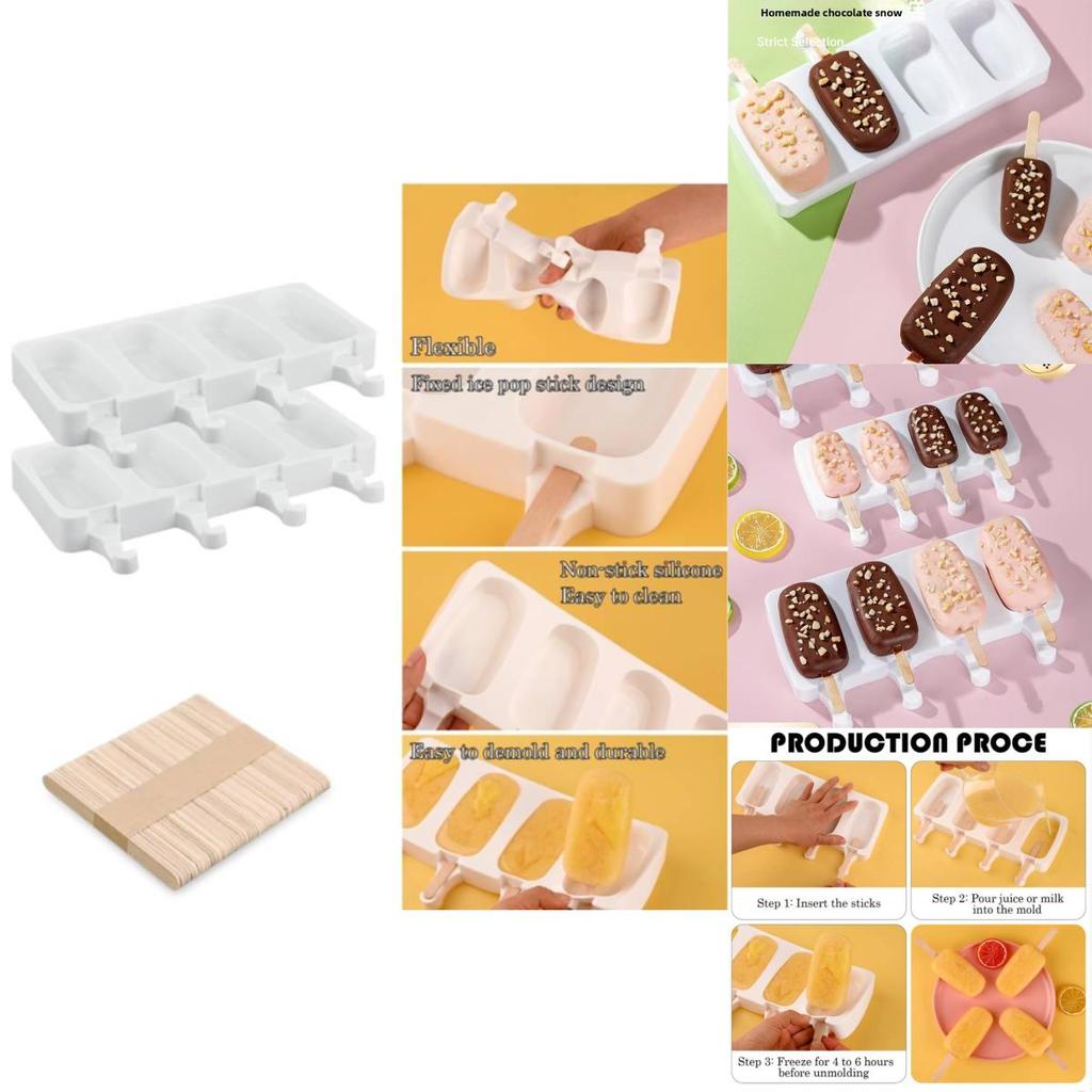 Creative Silicone Ice Pop Mold With Cover For Homemade Frozen Desserts