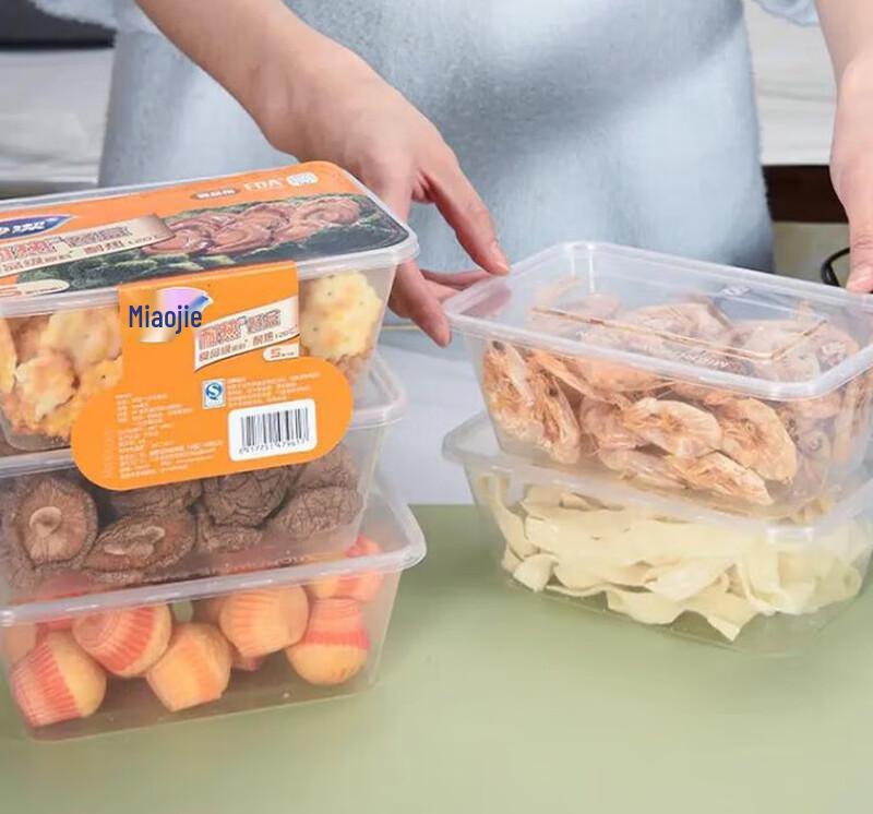 

MIAOJIE Disposable Rectangular Takeaway Food Containers with Lids, 800ml (15 Sets)