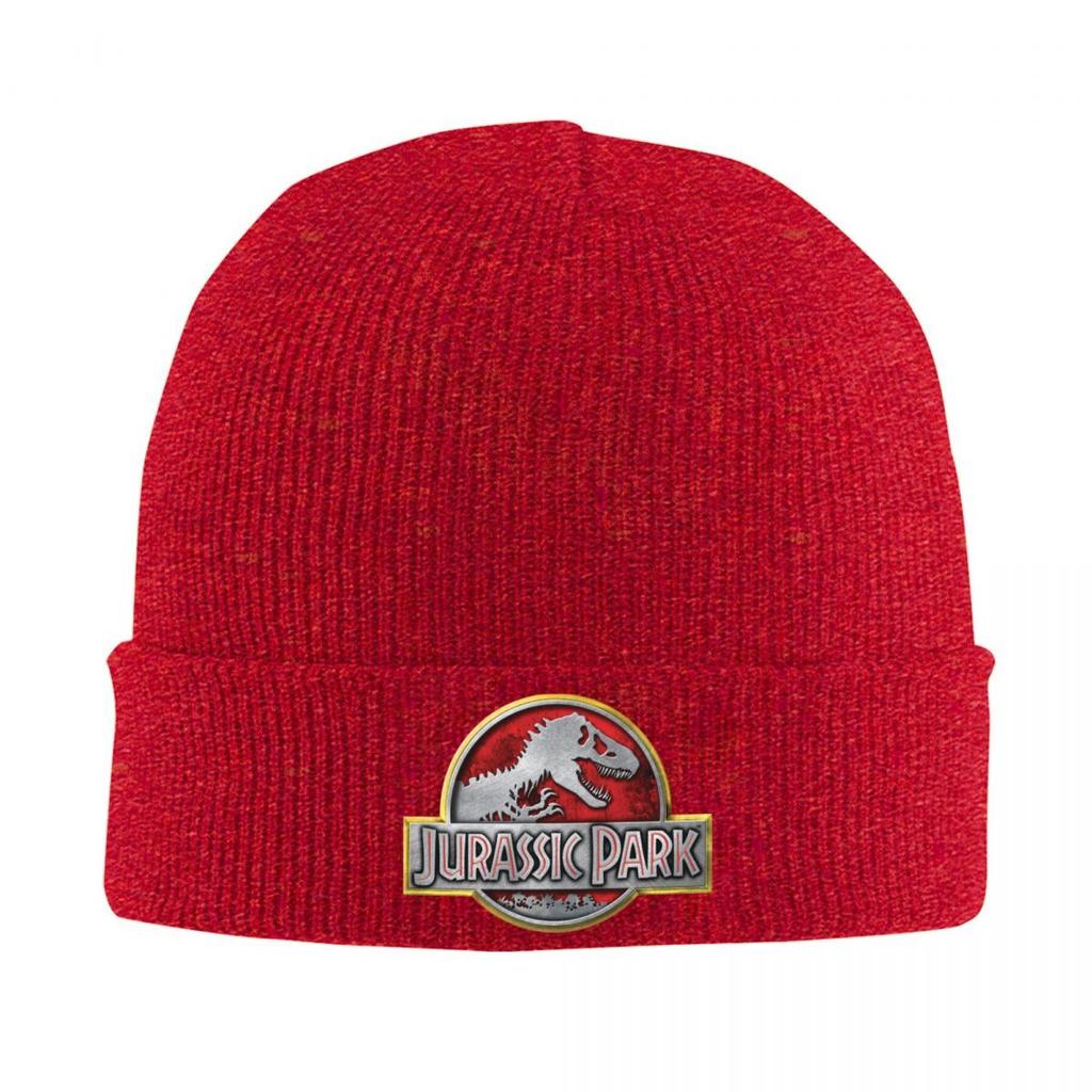 Dinosaur Jurassic Park Knitted Caps Women's Men's Skullies Beanies Autumn Winter Hats Acrylic Crochet Melon Cap