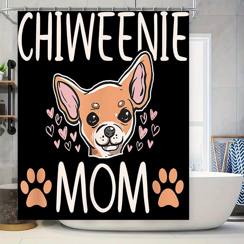 Adorable Chihuahua Mom Shower Curtain Decorate Your Bathroom with this Unique Pet Gift for Dog Lovers 90x180cm