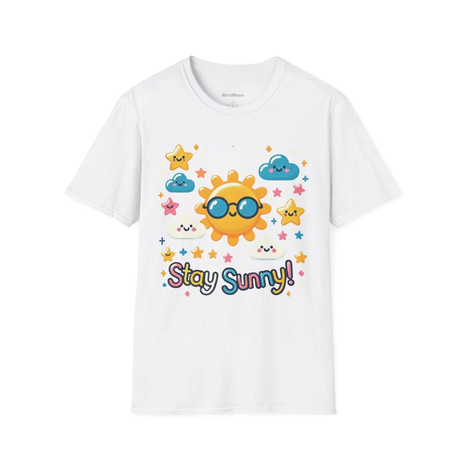 Stay Sunny T-Shirt, Cute Graphic Tee, Unisex Softstyle Shirt, Happy Summer Top, S