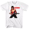 Camiseta Adulto Rambo Vermelho Rambo Branco