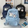 New Cute Transparent Pain Bag Girl's Heart Is High  High School Students' Schoolbags and Large Capacity Backpacks.