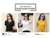 Korean Style V-Neck Black Loose Casual Summer T-Shirt for Women
