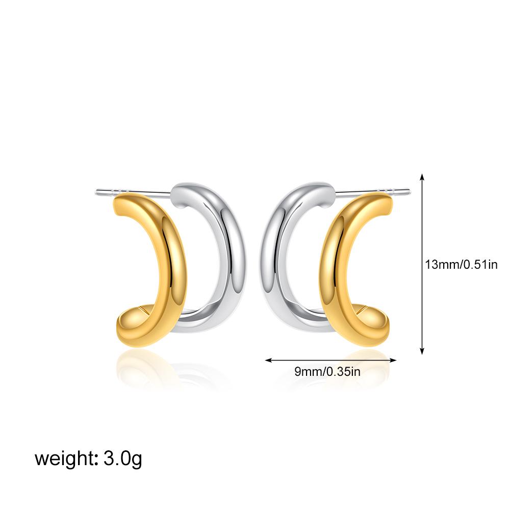 Minimalist Gold Plated Heart Huggie Hoop Earrings for Women CZ Zircon Copper Color Ear Buckle Hoops Vintage Zircon Gifts