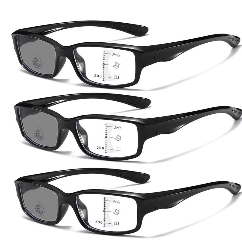 Men Women Trendy Photochromic Reading Glasses Ultralight Sports Presbyopia Eyewear Unisex Suqare Progressive Multifocal Glasses