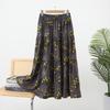 Women's Chaotic Pleated Fashion Floral Half-body Skirt Spring and Summer New Cover Crotch Thin A-line Skirt Printing Splicing Cake Long Skirt