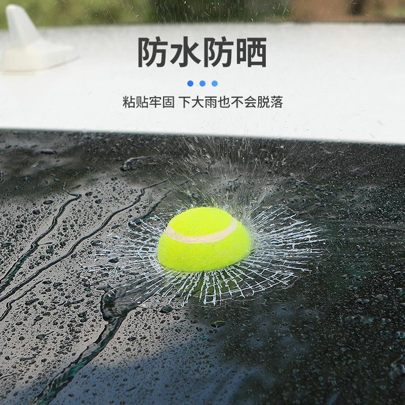 3D Funny Car Window Sticker Tennis Ball Hit Glass Decal Creative Vehicle Decoration
