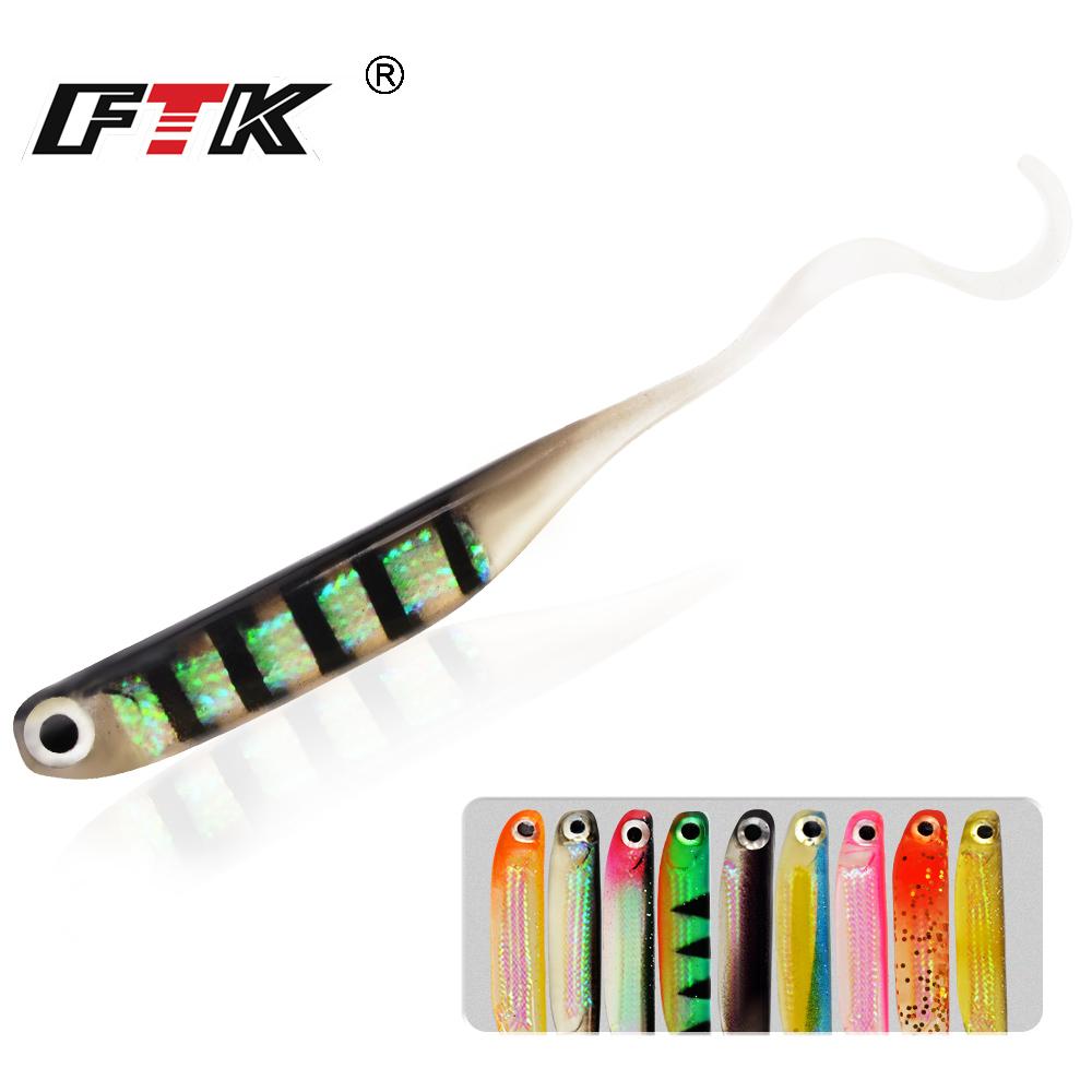5pcs Soft Jerk Baits 7.5cm Silicone Fishing Lure Soft Worm 1.8g Rubber Swimbait Artificial Lures for Pike Perch Carp Fishing