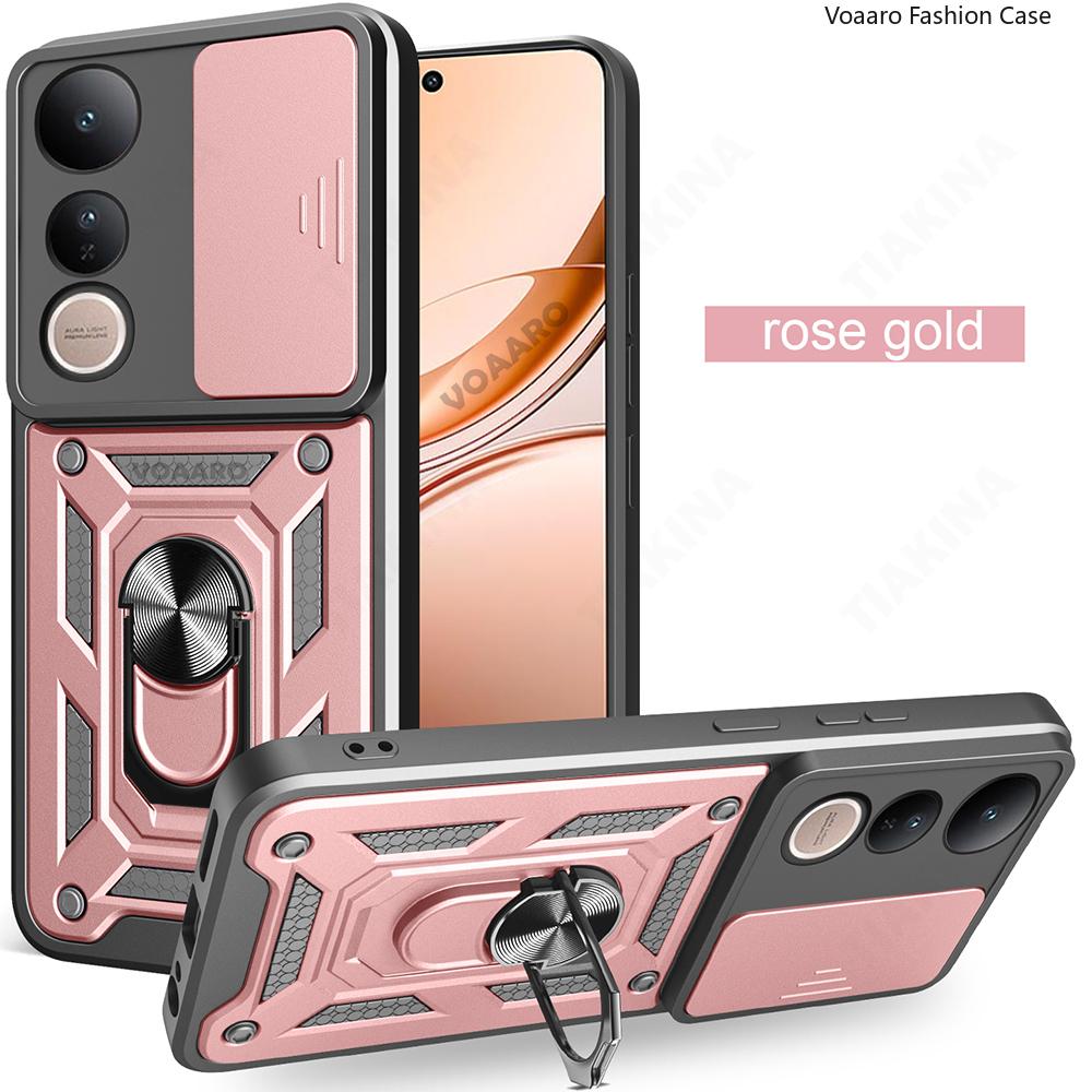 Slide Lens Armor Funda For Vivo V50 Lite 4G Case for Vivo V50 Lite Y38 Y39 Y29S T3X 5G Global Y04 4G Y200i Y300i Case Ring Cover