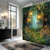 Fantasy Forest Shower Curtain Wonderland Spring Garden Fairy Magic Jungle Misty Forest Farmhouses Mushroom
