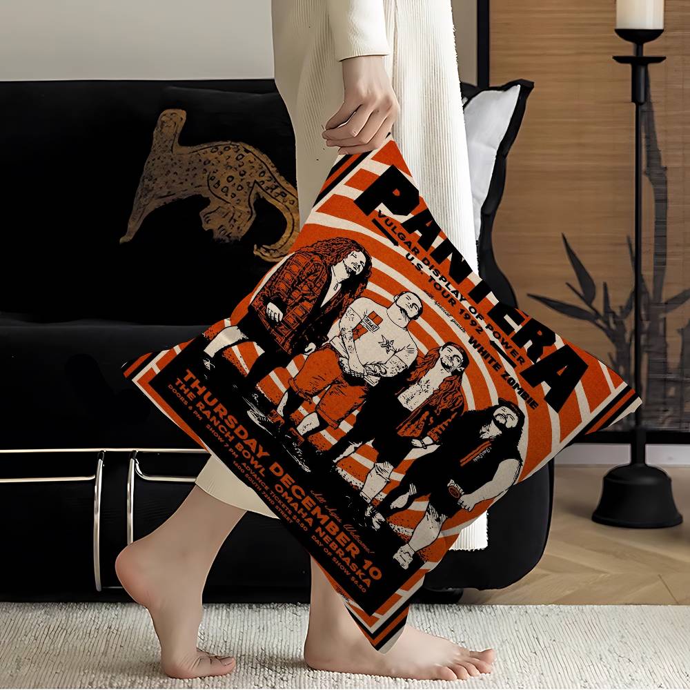 P-Pantera Rock Band Cushion Cover Polyester Sofa Cushions Decorative Throw Pillows Home Decoration Pillowcover