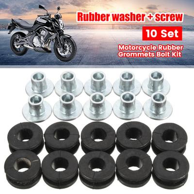 10 ks Motocyklový boční kryt Gumová průchodka Těsnění Kapotáže Černá Pro Yamaha Pro Honda Pro Suzuki CBR GSXR Ninja ZX Pro Kawasaki