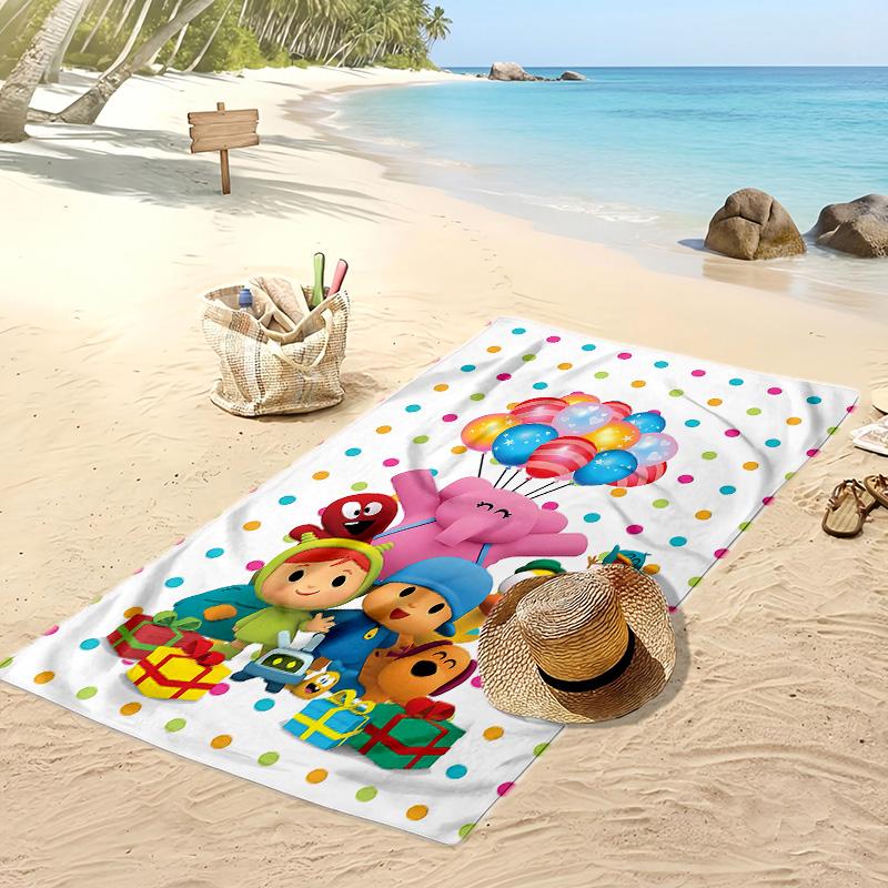 Pocoyo Aufdruck Schnelltrocknendes Strandtuch Super Saugfähiges Weiches Leichtes Badetuch für Pool Sommer Reisen