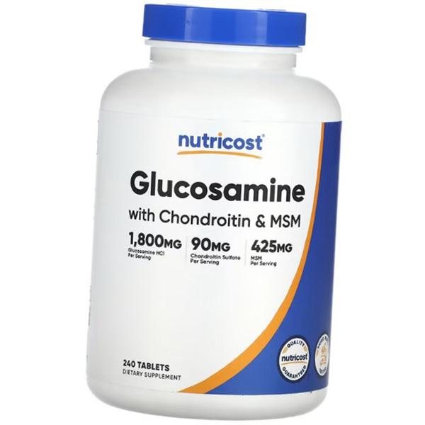 

Glucosamine Chondroitin MSM, Glucosamine with Chondroitin and MSM, Nutricost 240 tabs (03647003) 240tab