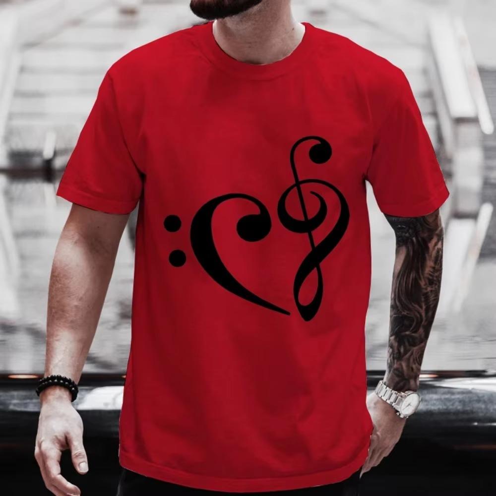 Men Women T-Shirts Summer Harajuku We Heart Music Printed Short Sleeve Tees Couple Streetwear Loose Clothes Y2K Streetwear Tops