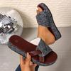 Summer Large-size Thick-soled Slippers for Women, Outdoor Round-toe Platform Sole One-piece Sandals