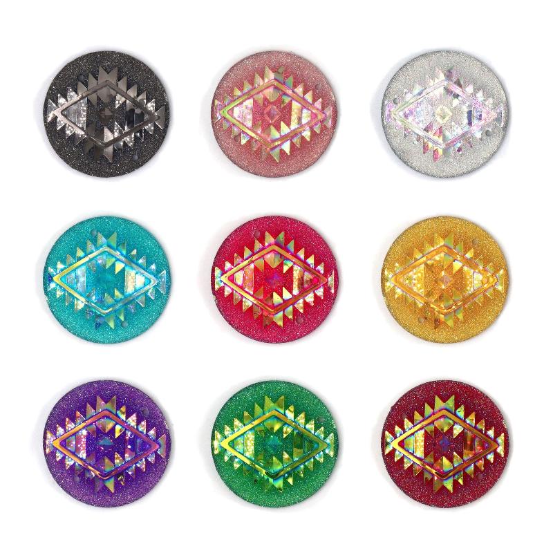 

10Pcs 25Mm Round Eye Totem Resin Rhinestone Suitable For Jewelry Making Diy Decoration, Sewing, Scrapbook Multicolor