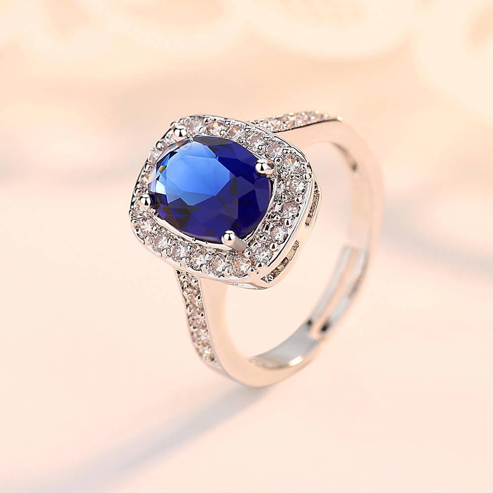 Oval Zircon Ring Living Ring Exaggerated Personality Jewelry Female Open Ring