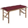 VidaXL Folding Garden Bench with Cushion 118 Cm Bamboo