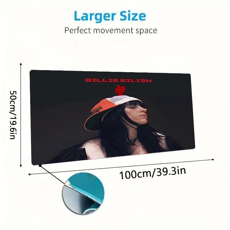 Billie Eilish Large Size Mouse Pad Large Gaming Table Cushion Non-slip Laptop Tablet Big Mousepad XXL Mat Mini PC Playmat With Lock Edge