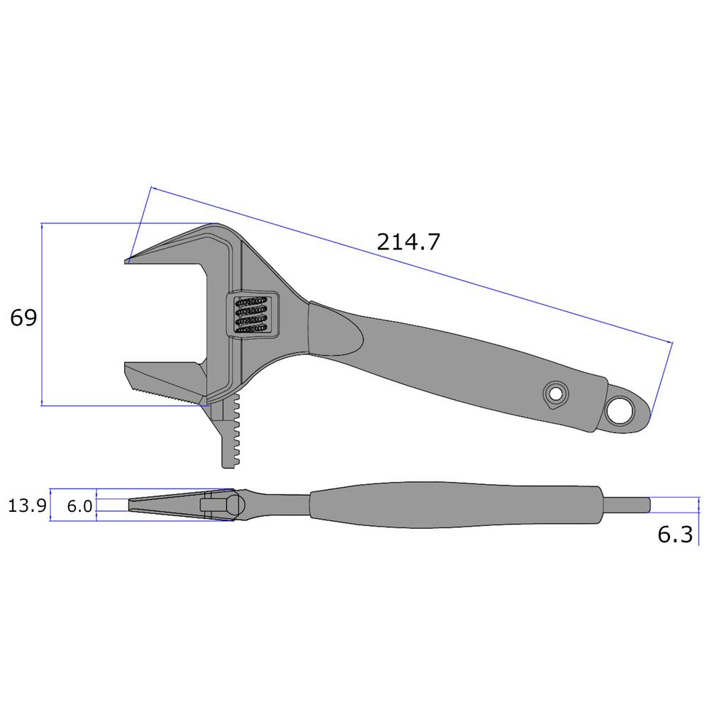 Fujiya Pipe Lever Adjustable Wrench, Black and Gold with Grip, FLP-38-BG
