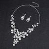 European and American pearl necklace earrings set women's fashion temperament explosive alloy water drop flower bridal dress personality