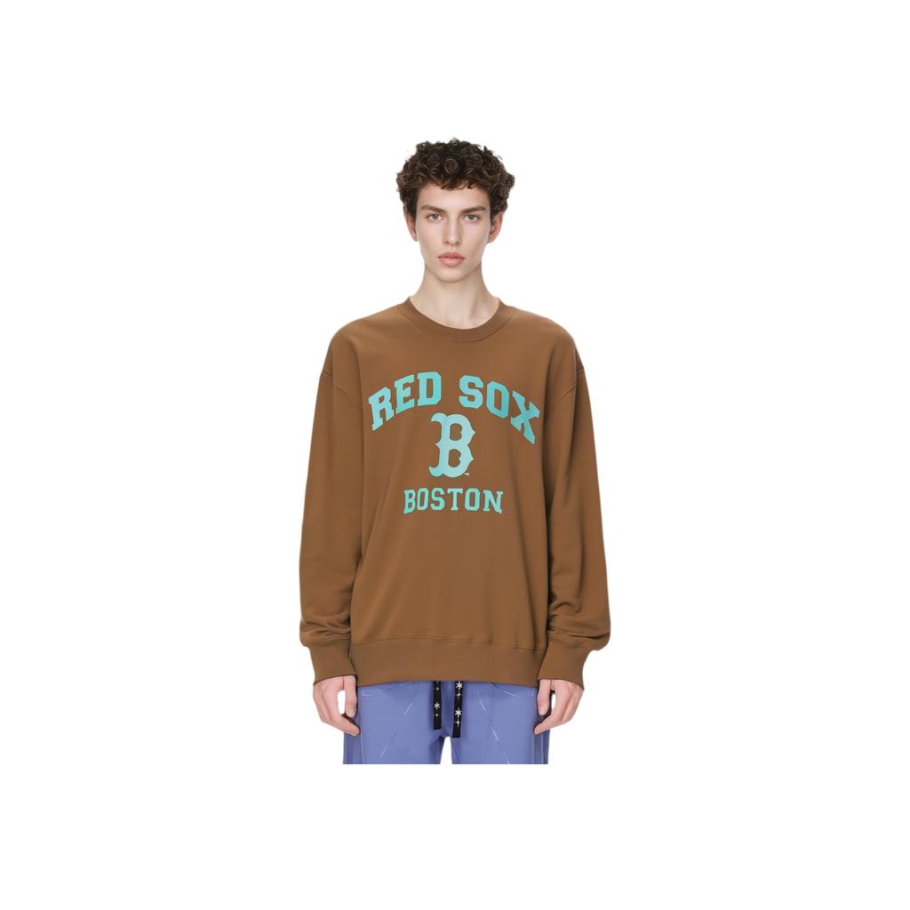 New MLB Boston Red Sox Sweatshirt Unisex Dark Beige 3AMTV0134-43BGD