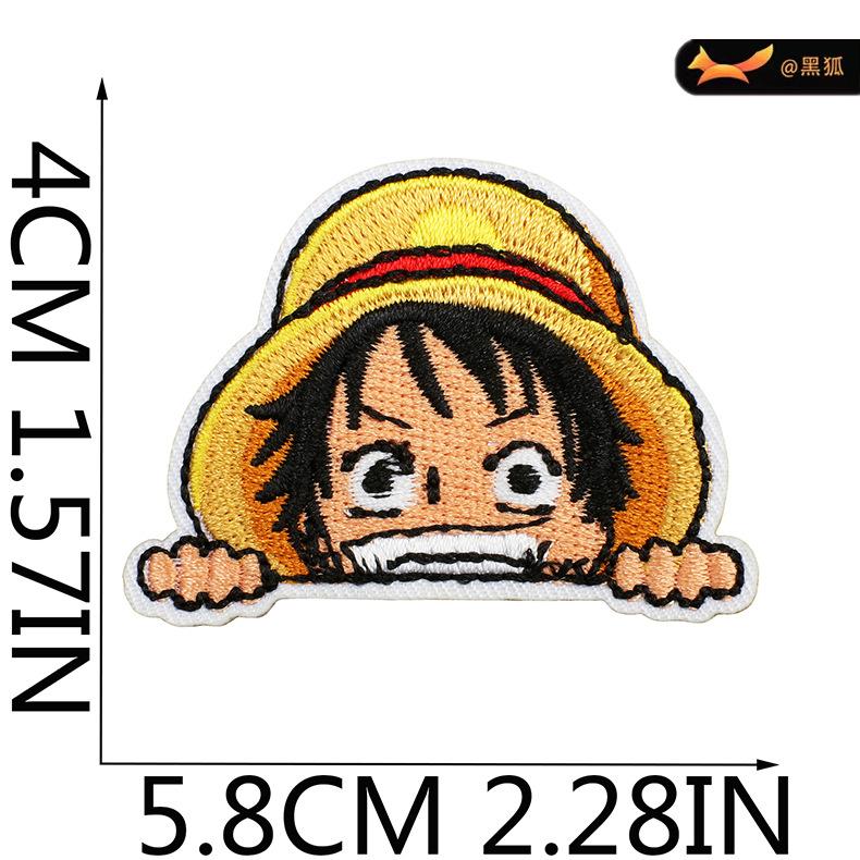 Black Fox Cartoon Animation Character Embroidery Cloth Sticker Japanese One Piece Patch Computer Embroidery Sticker