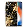 Black Gold marble tropic Luxury Transparent Phone Case For iPhone 15 14 13 12 11 Pro Max XS X XR SE 7 8 Plus Shockproof Cover
