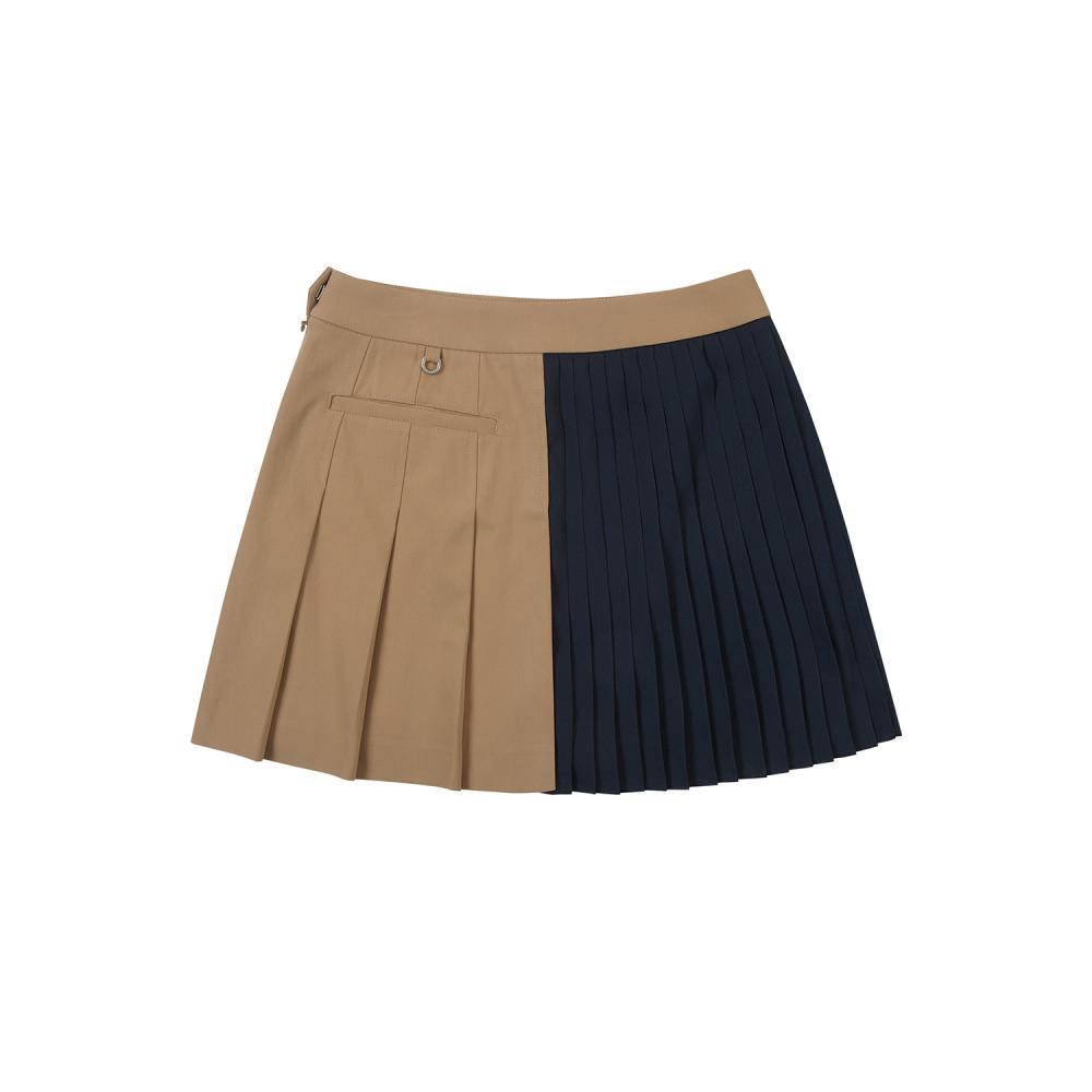MARTINE GOLF Chiffon Pleats Skirt_Navy