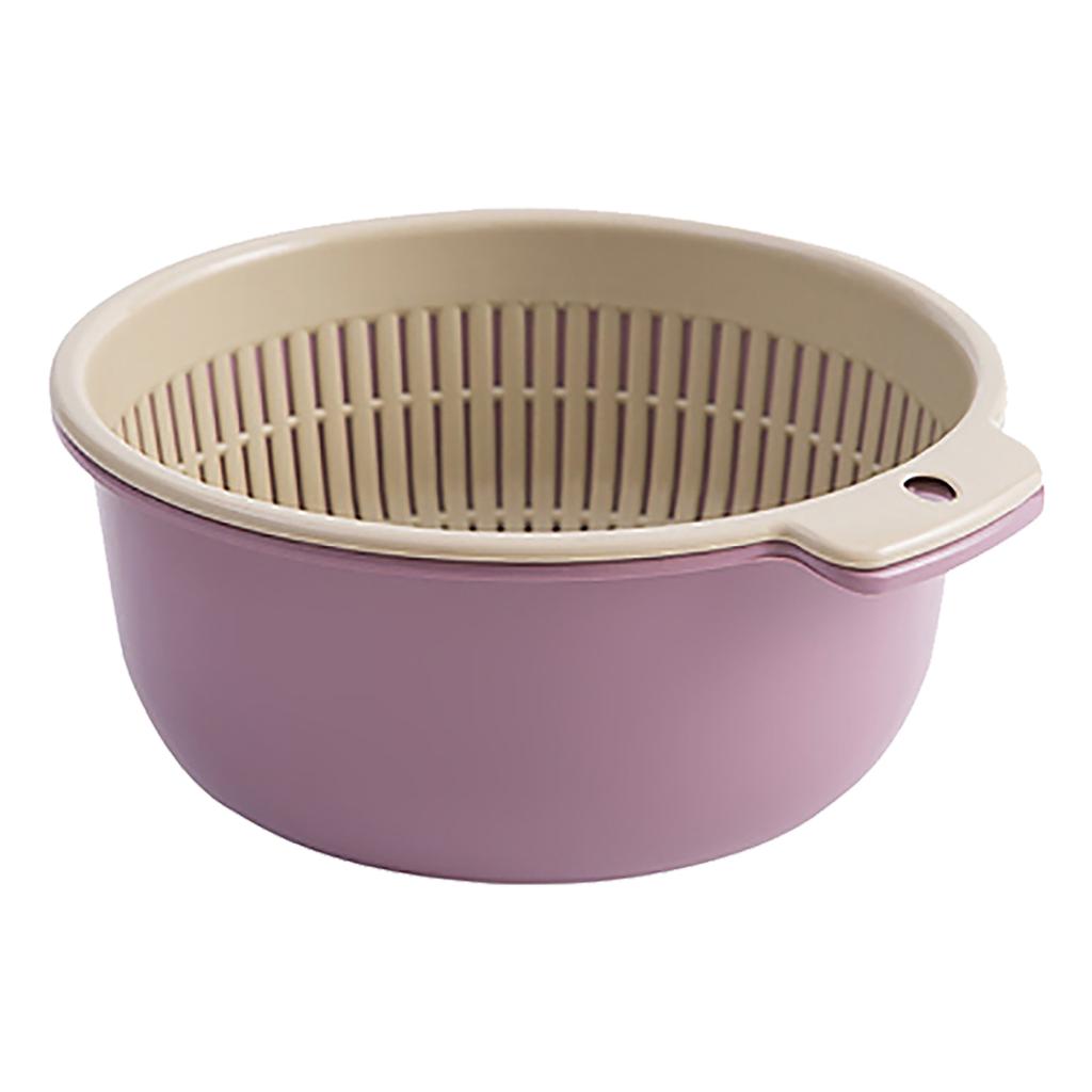 Fruits Vegetables Washing Basket Round Double Layer Kitchen Strainer Colander Bowl Set for Fruit Vegetable Wash