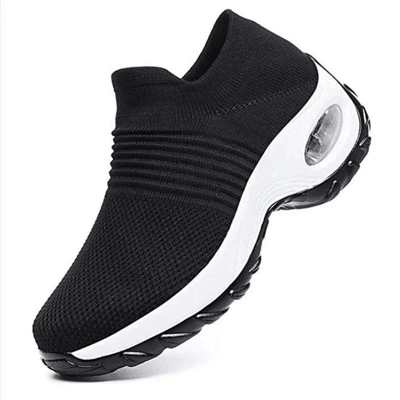 Fashion Women Platform Sneakers Woman Casual Shoes Cushion Sneakers Ladies Comfortable Low Top Sock Sneakers Non-slip Walking Shoes