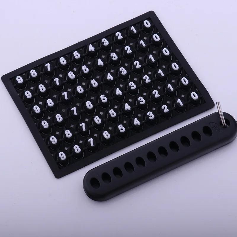 5 Colors Anti-Lost Phone Number Plate Car Keychain Pendant Auto Vehicle Card Keyring Key Chain for Men and Women