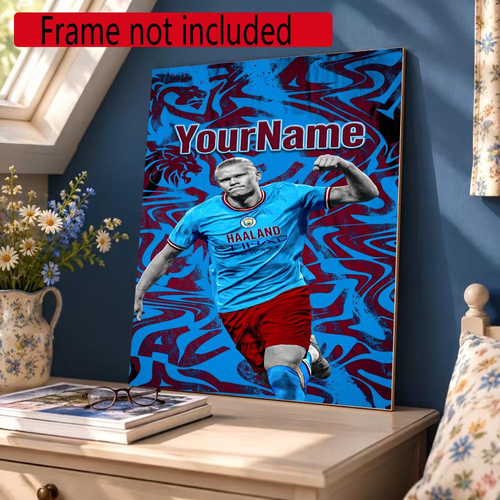 Haaland Customize Your Name Diamond Painting Round Diamond Diy Frameless Holiday Artwork Suitable For Home Office Wall Decoration