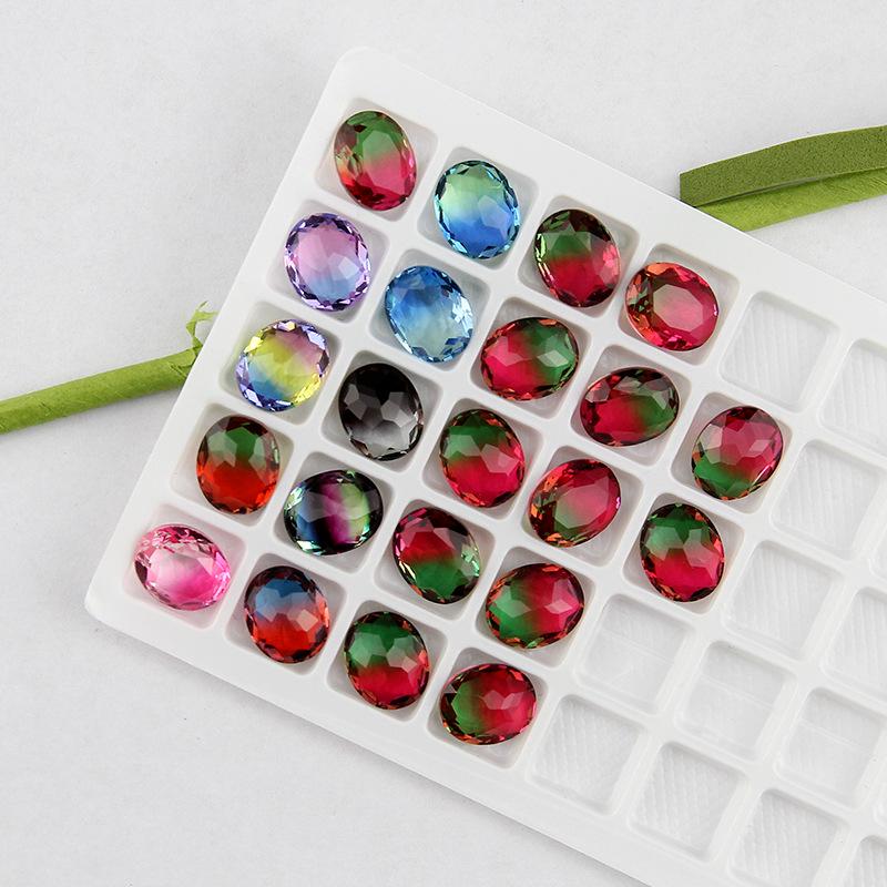 

Непросверленный овальный турмалин с градиентным цветом, драгоценный камень для DIY ювелирных изделий, обуви, сумок - 10x12 мм 10*12mm, 10 pieces/bag