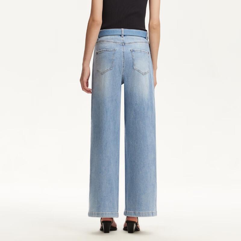Veromoda 2025 Summer Belted Wide-Leg Jeans