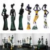 3Pcs Vintage African Woman Statue Resins Sculpture Exotic Tribal Lady Figurine African Art Ornament Home Desktops Decors