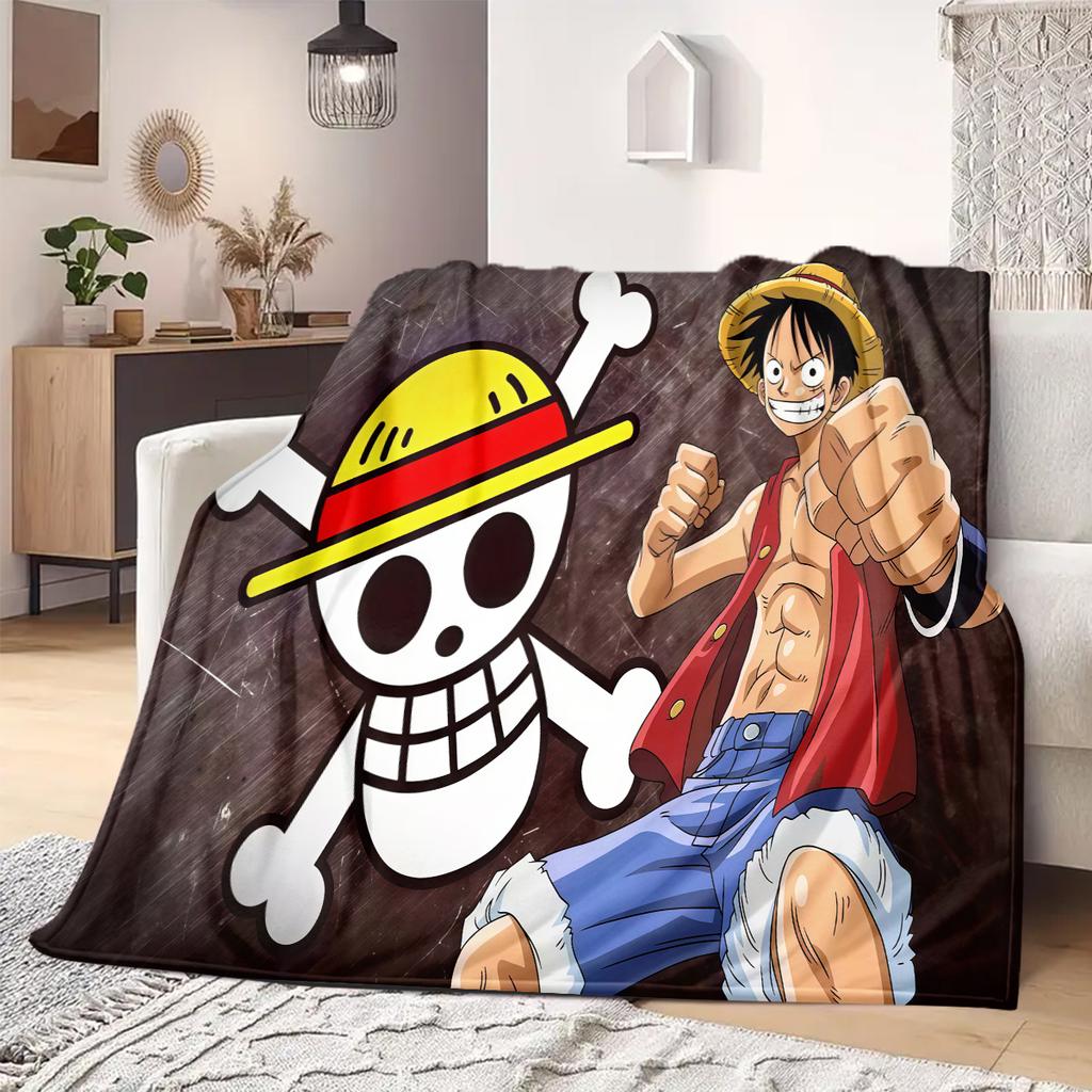 ONE PIECE Monkey D. Luffy Print Blanket Warm Comfortable Flannel Blanket Suitable for Bedrooms,Sofas, Beds,Chairs -QIAO103