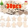 DIY Wooden Christmas Ball Decoration Painting Blank Wood Slices Ornament Xmas Tree Hanging Pendant Craft Home Decor Baubles Tag