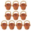 10pcs Small Baskets Wovens Basket with Handle Miniature Creatives Craft Supplies
