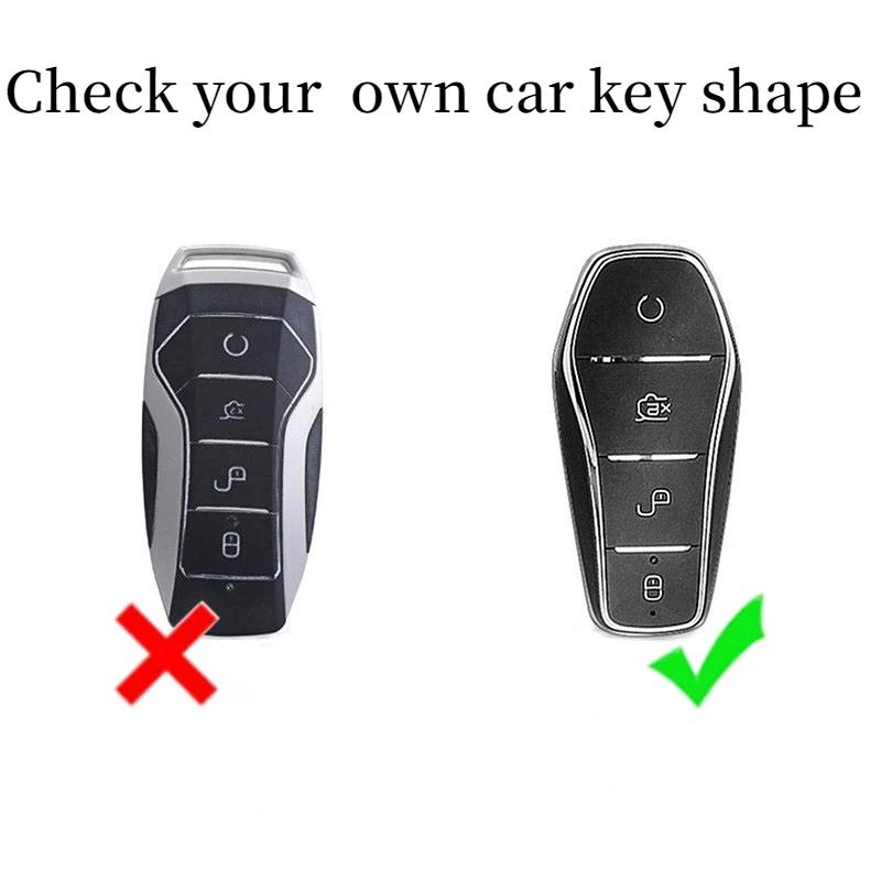 Autosleutelhoesje voor BYD Atto 3 Han EV Dolphin 4 Knoppen Afstandsbediening Beschermhoesje Auto Sleutelhanger Auto Accessoires