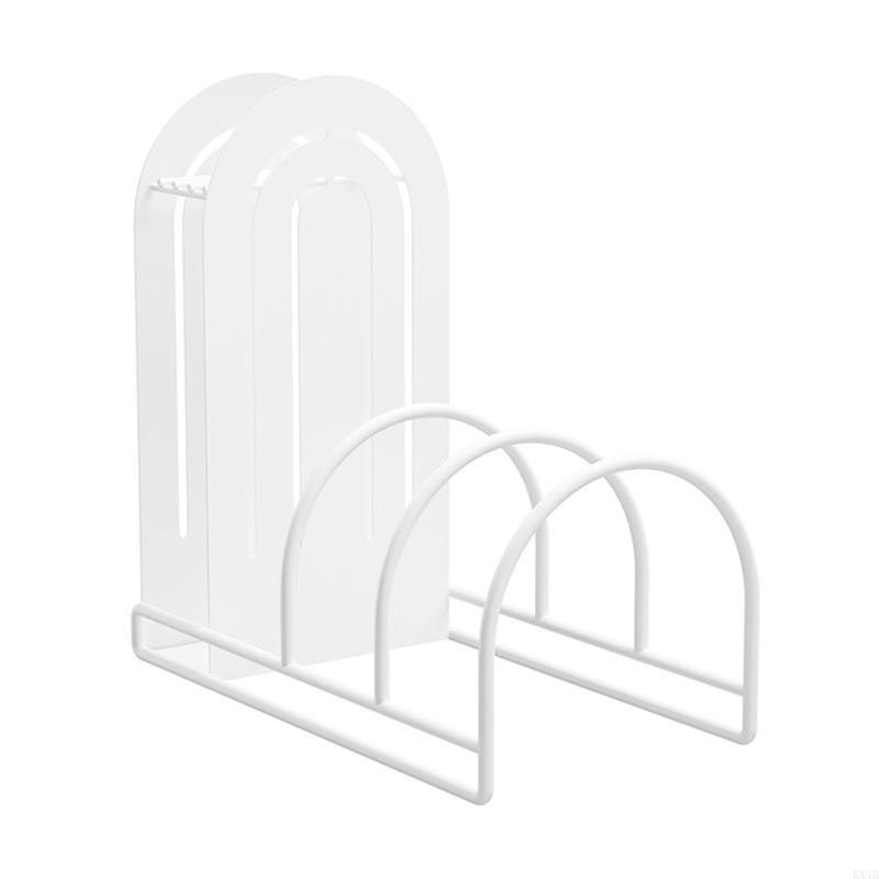 KX4B Stainless Steel Pot Lid Cutting Board Holder Metal Freestanding Stand