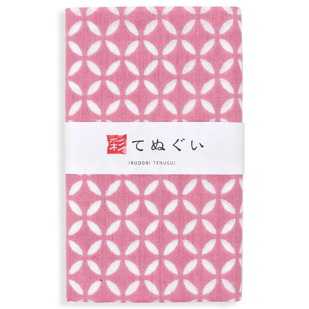 KOMESICHI Irodori Small Pattern Tenugui Hand Set of 33 X 90cm (Pink Towel) 3, Uncut,