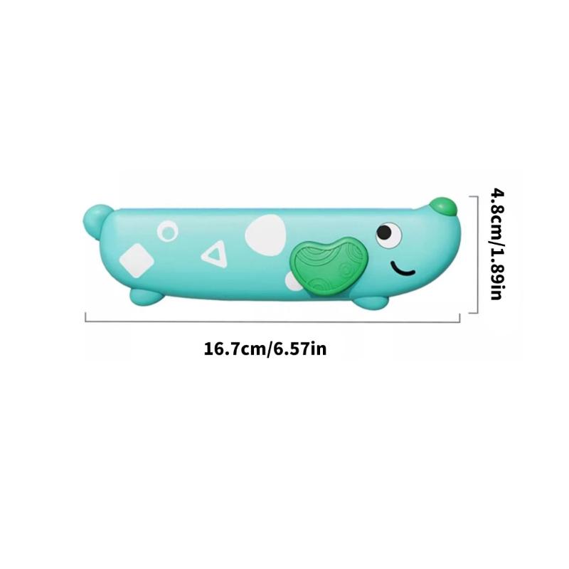 Washable 16 Hole Harmonica Toy For Children Musical Educational Toy With Cartoon Design Enhances Breath Control Skill