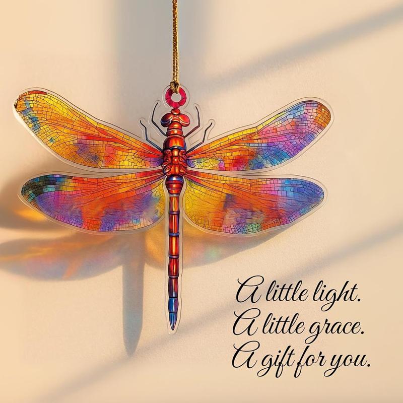 Акриловые Разноцветные Стрекозы Украшения для Новогодней Елки Подвесные Блестящие Насекомые Орнаменты Для Рождественской Елки Праздничный Декор