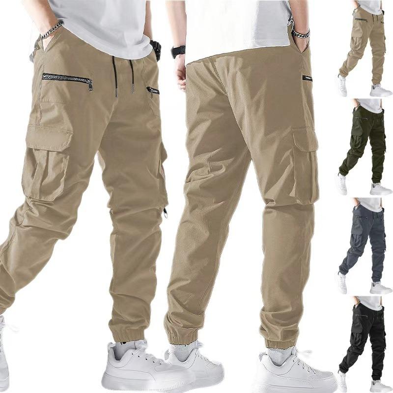 Autumn New Tied Tote Overalls Men's Trend Versatile Outdoor Multi-bag Pants Men's Summer Thin Casual Sweatpants