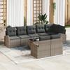 VidaXL 8-piece Garden Sofa Set with Cushions In Black Poly Rattan 3346099