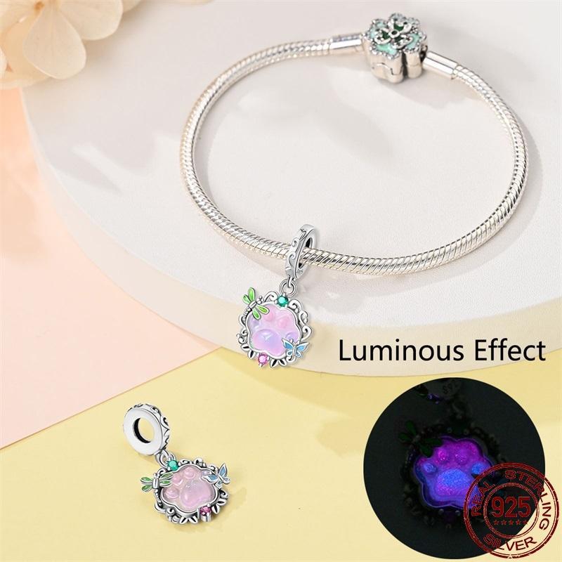 Copper Classical Butterfly Luminous Star Moon Pendant Fit 3Mm Pan Bracelet Diy Beads Fashion For Women Jewelry Gift